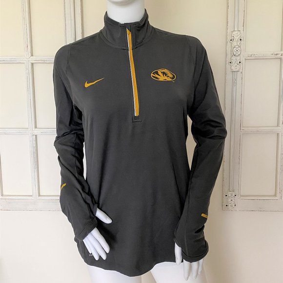 Nike Sweaters - NIKE DRI-FIT TIGERS Gray Thumb holes Sweatshirt 1/2 Zip Front, Long Sleeve Sz M